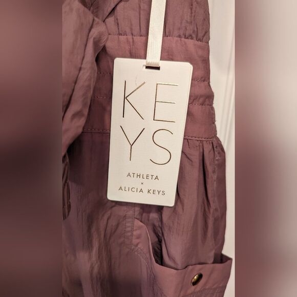New Athleta x Alicia Keys brown Jumpsuit Open Back Utility snap front Plus Sz 22 - Picture 10 of 16